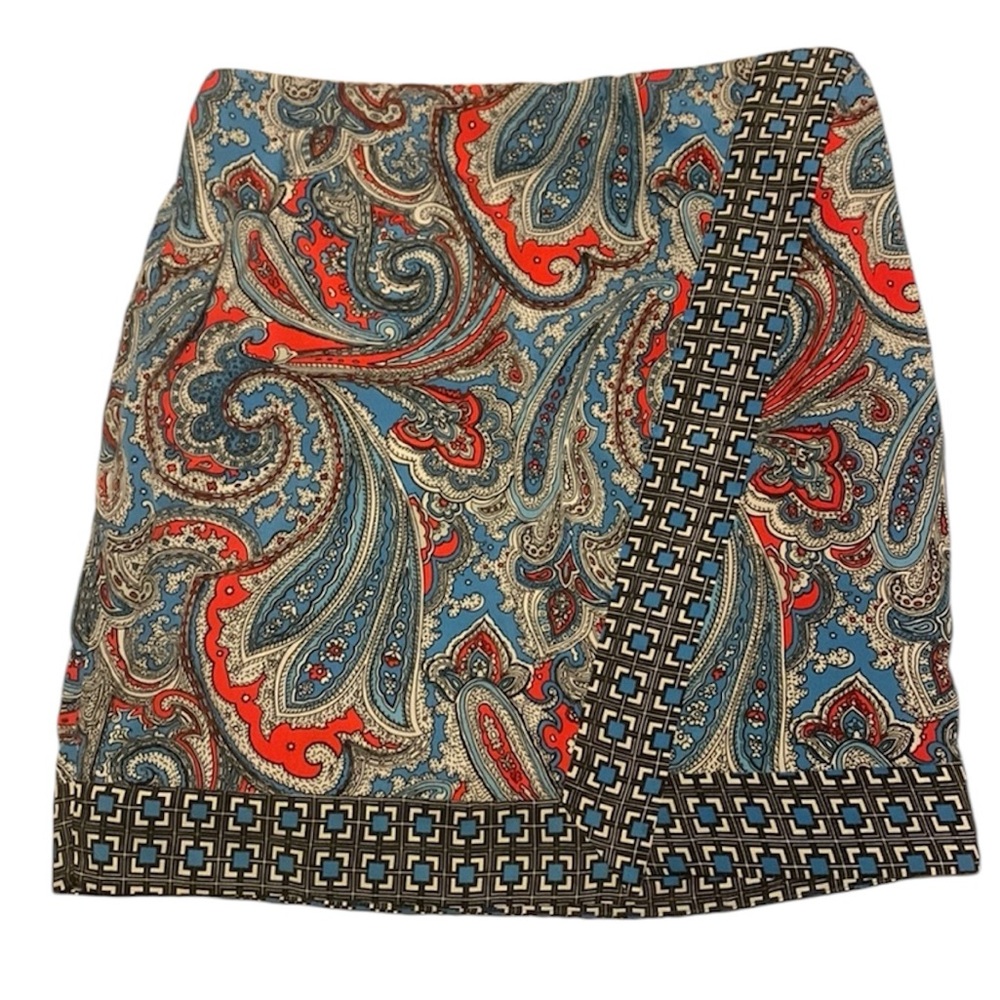 New York & Company Paisley Design Wrap Skirt Size 12